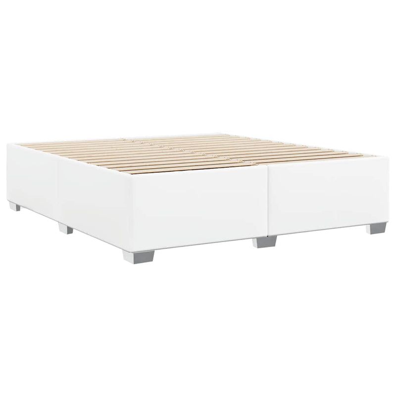 Bed Frame without Mattress White California King Faux Leather