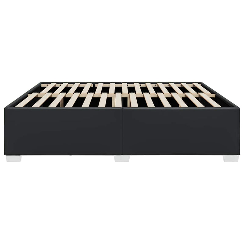 Bed Frame without Mattress Black King Faux Leather