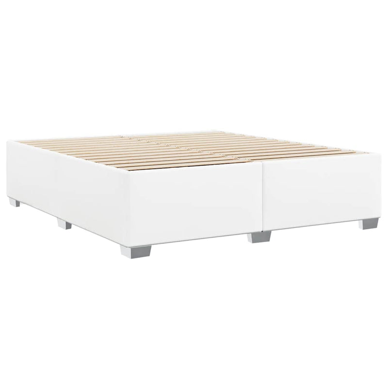 Bed Frame without Mattress White King Faux Leather