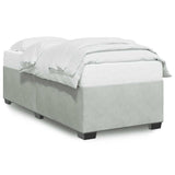 Bed Frame without Mattress Light Gray Twin Velvet