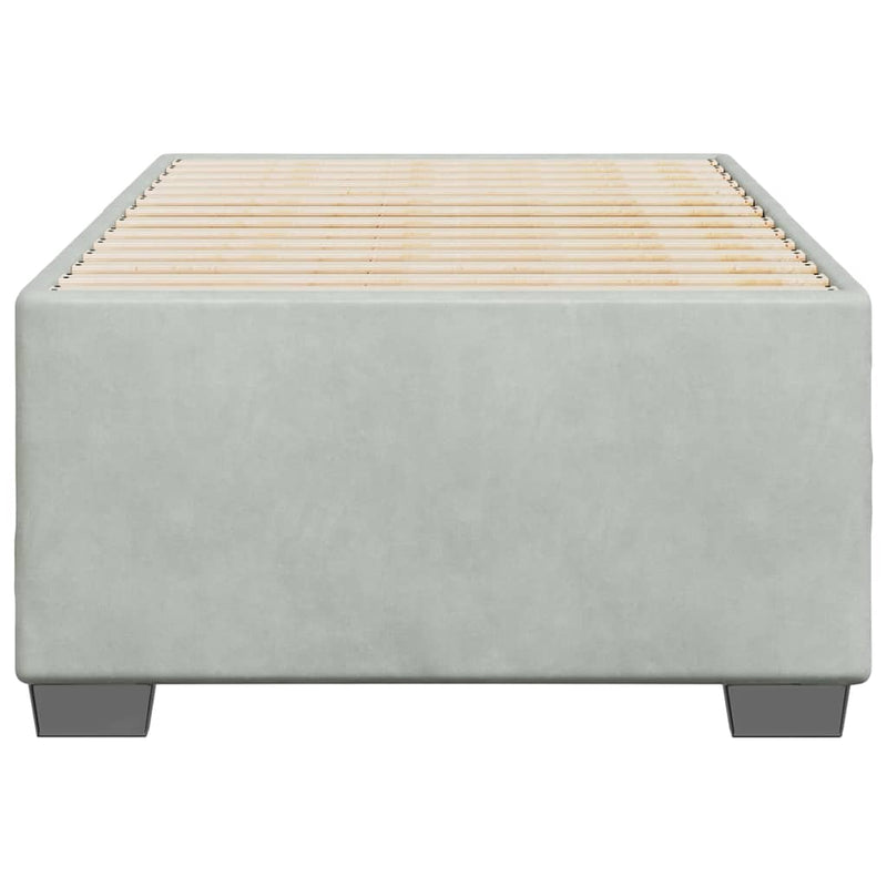 Bed Frame without Mattress Light Gray Twin Velvet