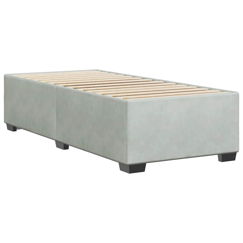 Bed Frame without Mattress Light Gray Twin Velvet