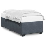 Bed Frame without Mattress Dark Gray Twin Velvet