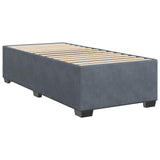 Bed Frame without Mattress Dark Gray Twin Velvet