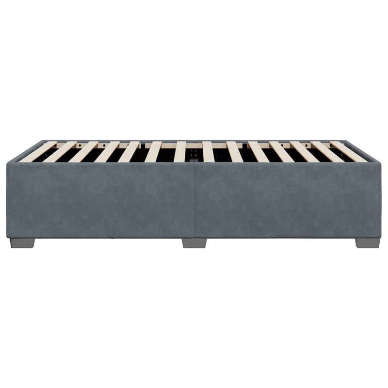 Bed Frame without Mattress Dark Gray Twin Velvet