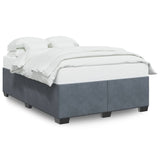 Bed Frame without Mattress Dark Gray Full Velvet