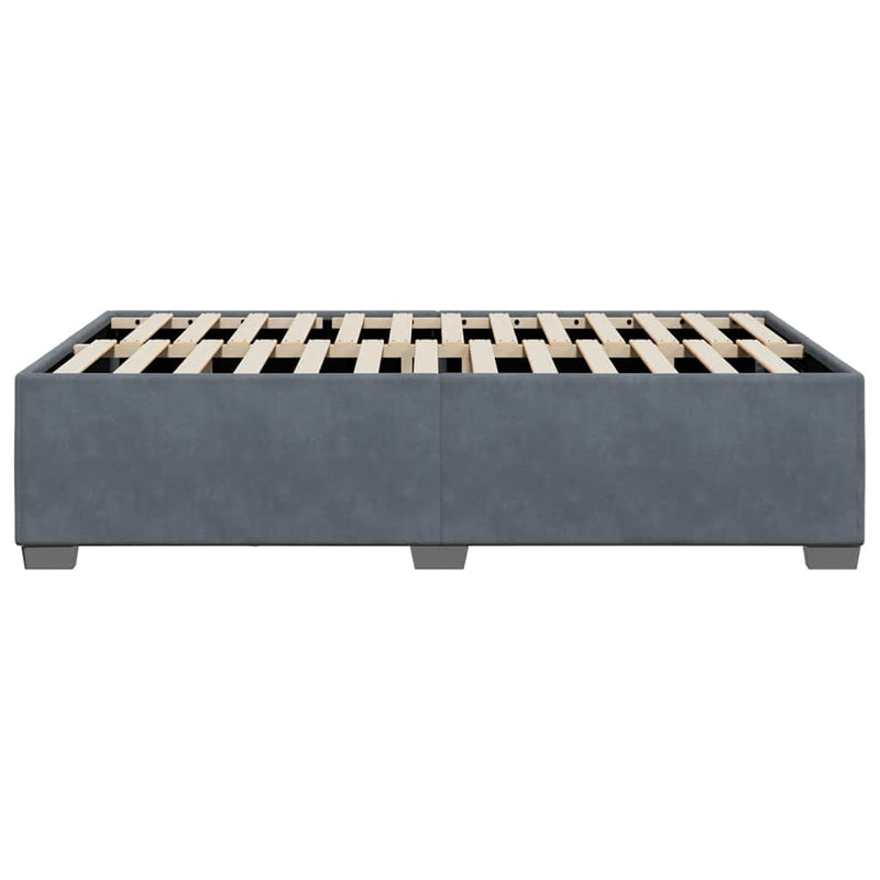 Bed Frame without Mattress Dark Gray Full Velvet