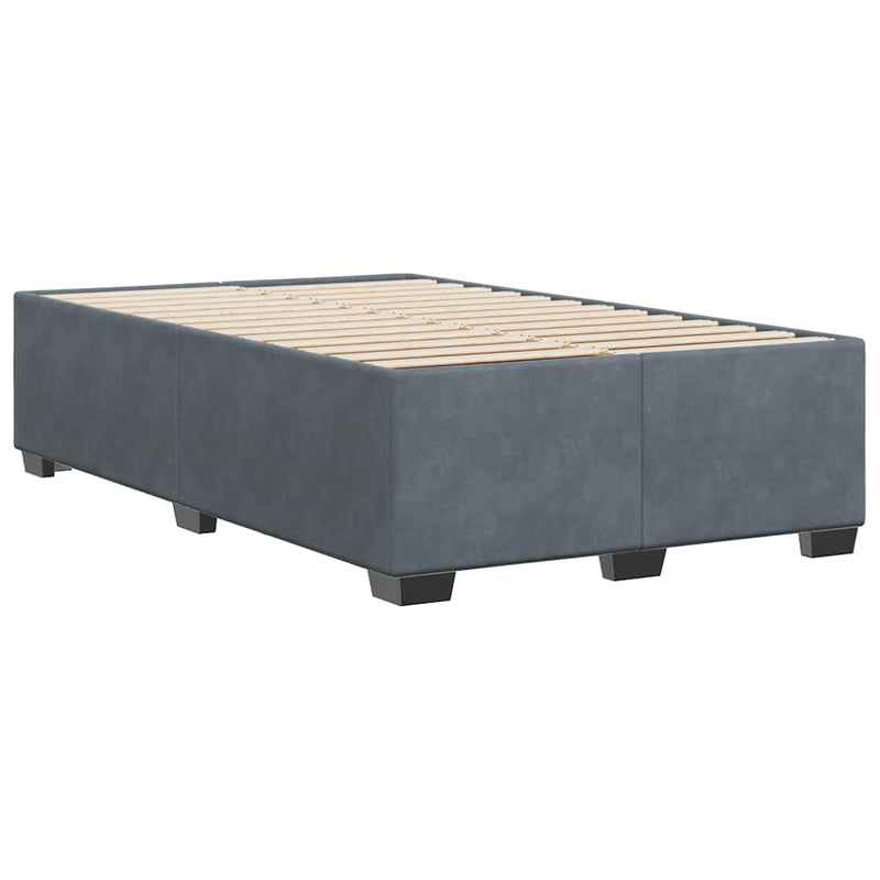 Bed Frame without Mattress Dark Gray Full Velvet