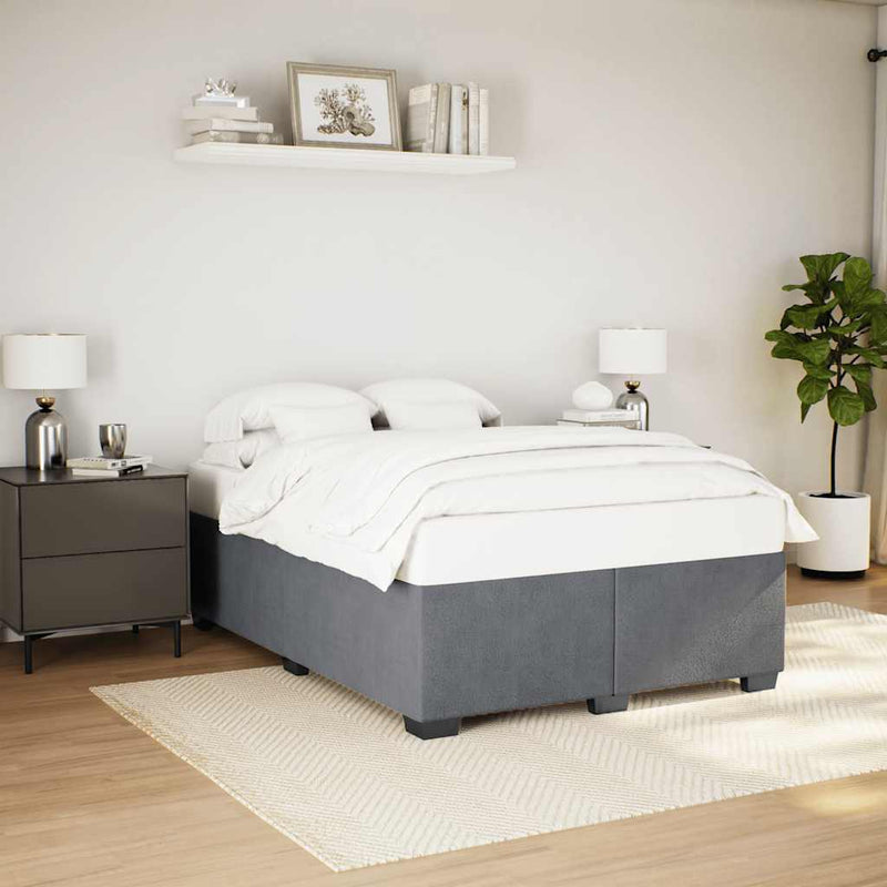 Bed Frame without Mattress Dark Gray Full Velvet