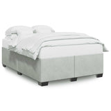 Bed Frame without Mattress Light Gray Queen Velvet