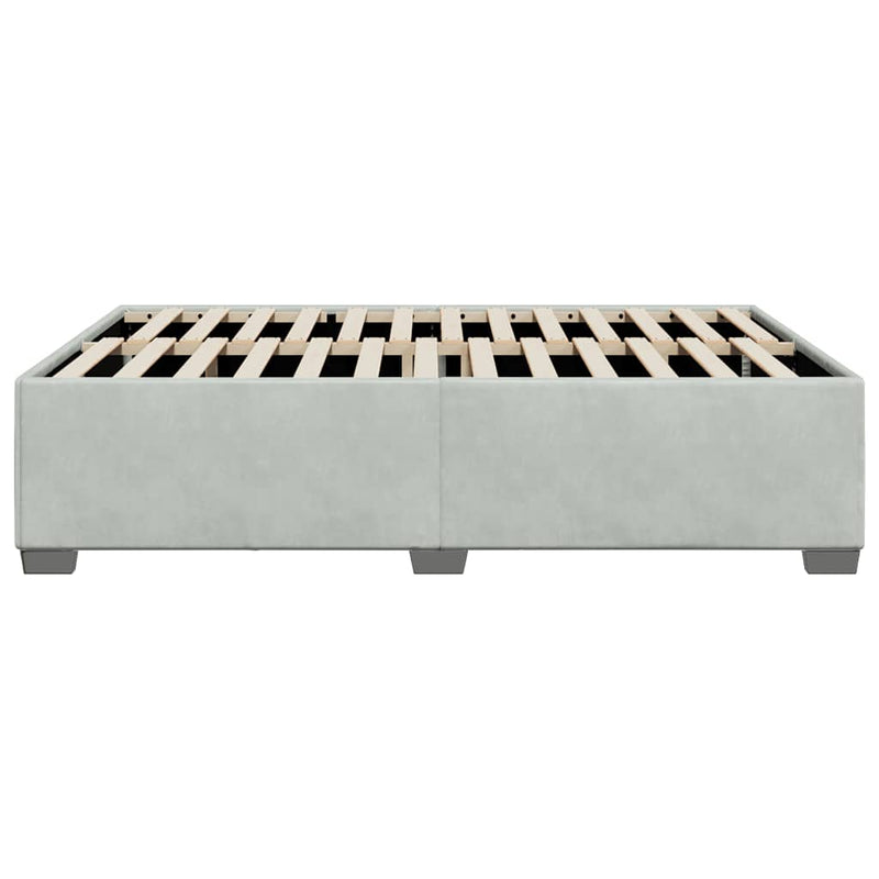 Bed Frame without Mattress Light Gray Queen Velvet