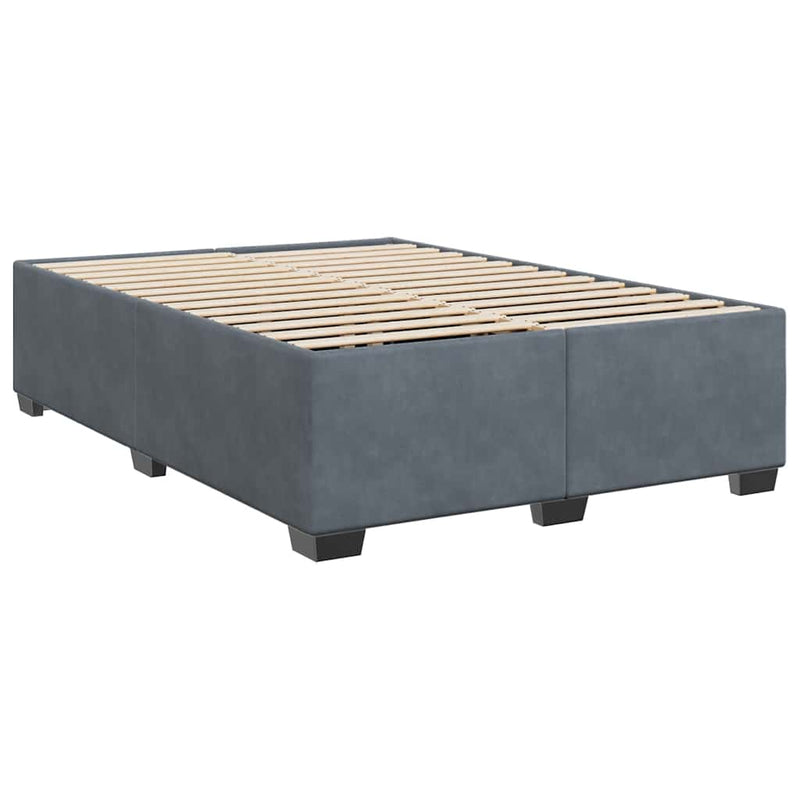 Bed Frame without Mattress Dark Gray Queen Velvet