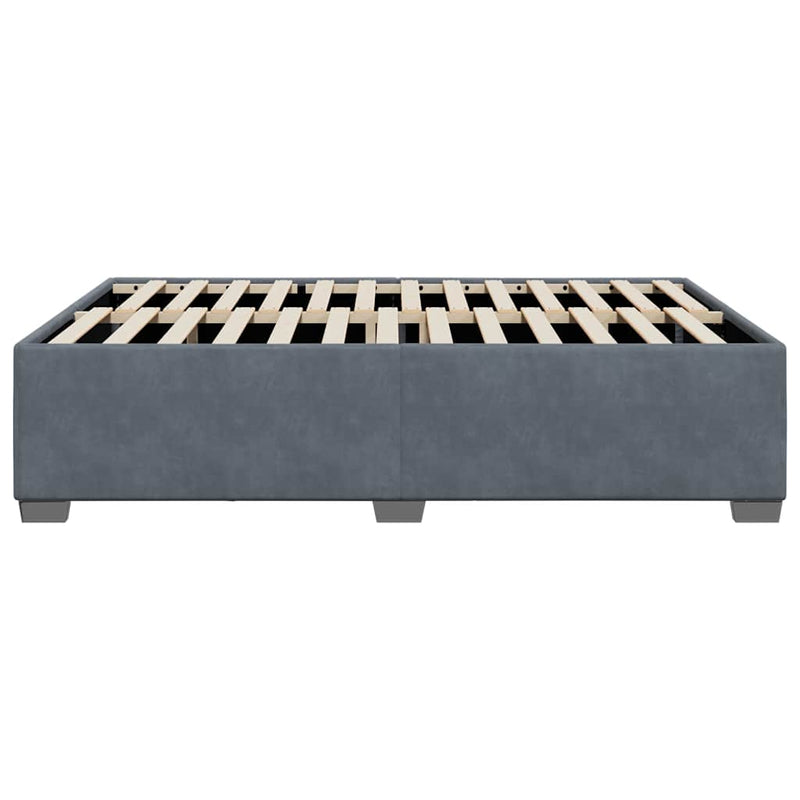 Bed Frame without Mattress Dark Gray Queen Velvet