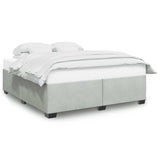 Bed Frame without Mattress Light Gray California King Velvet