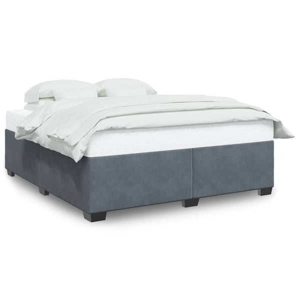 Bed Frame without Mattress Dark Gray California King Velvet