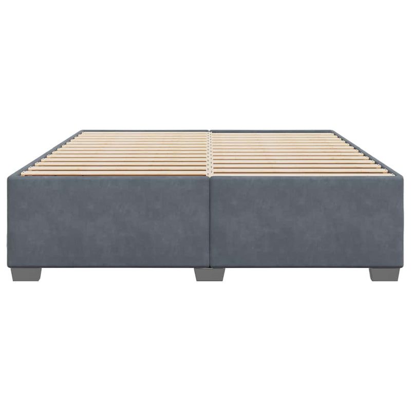 Bed Frame without Mattress Dark Gray California King Velvet