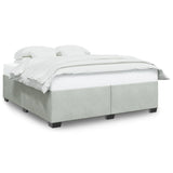 Bed Frame without Mattress Light Gray King Velvet