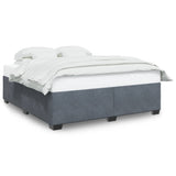 Bed Frame without Mattress Dark Gray King Velvet