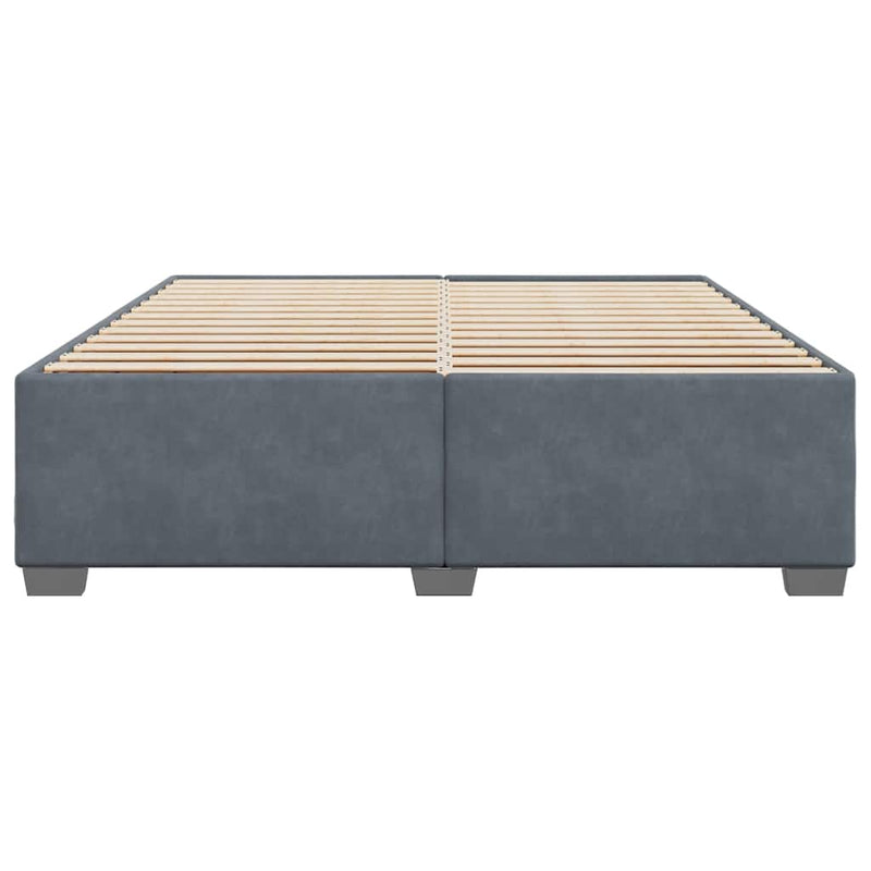 Bed Frame without Mattress Dark Gray King Velvet