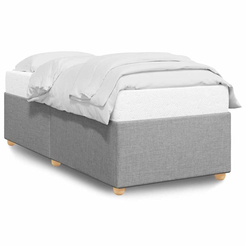 Bed Frame without Mattress Light Gray Twin Fabric