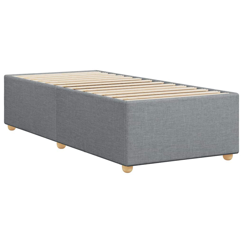 Bed Frame without Mattress Light Gray Twin Fabric