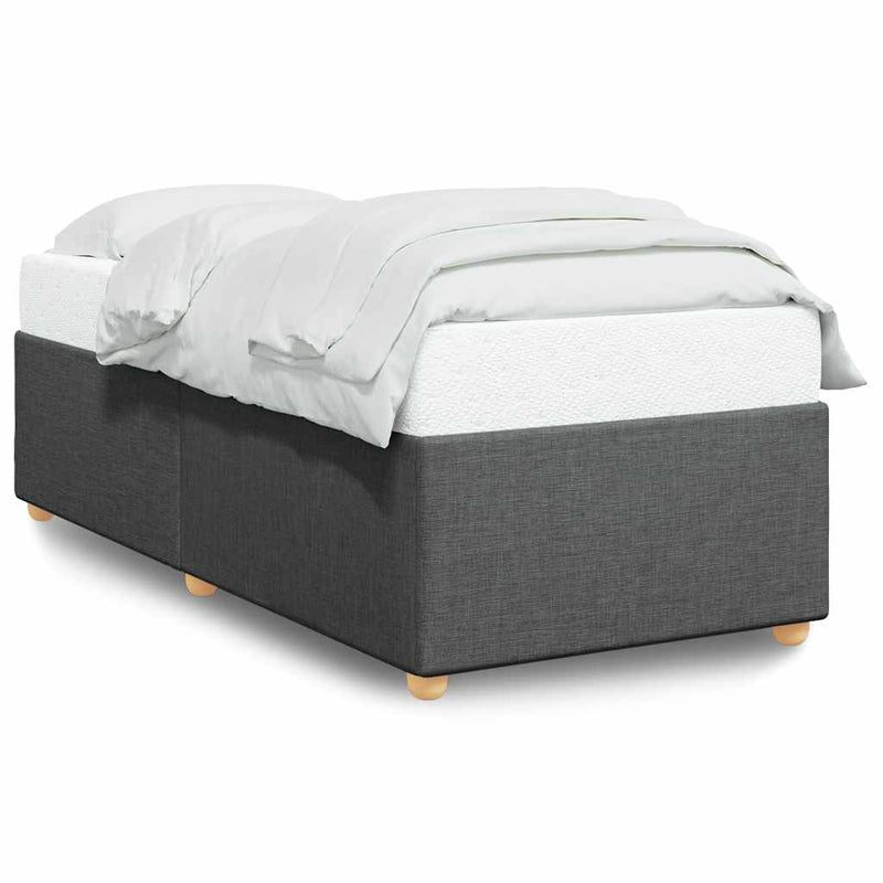 Bed Frame without Mattress Dark Gray Twin Fabric