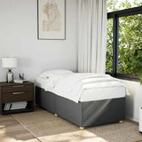 Bed Frame without Mattress Dark Gray Twin Fabric