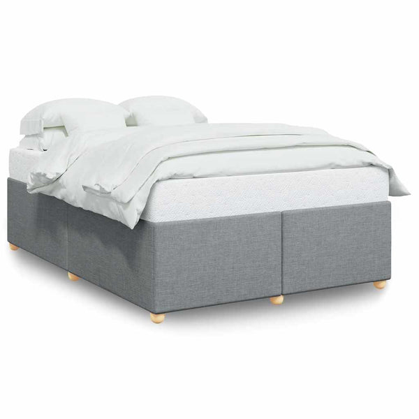 Bed Frame without Mattress Light Gray Full Fabric