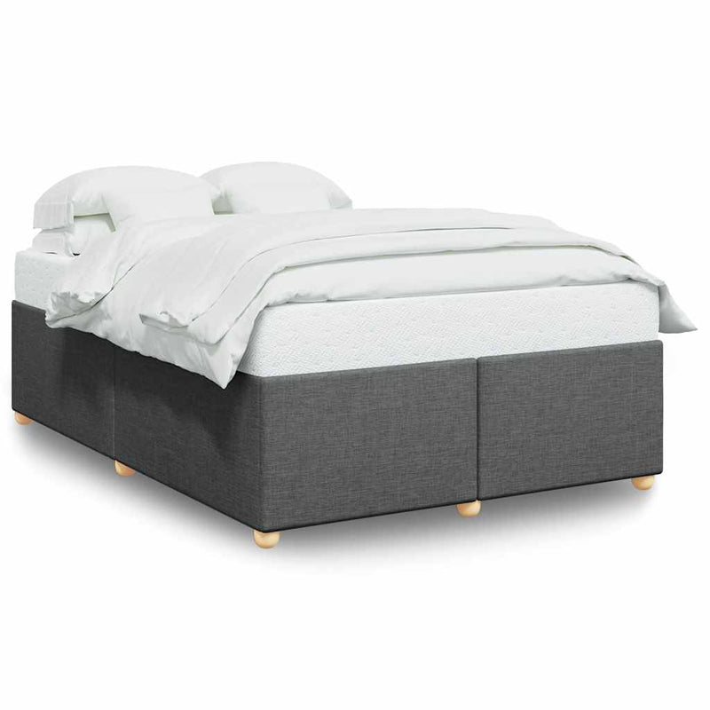 Bed Frame without Mattress Dark Gray Full Fabric