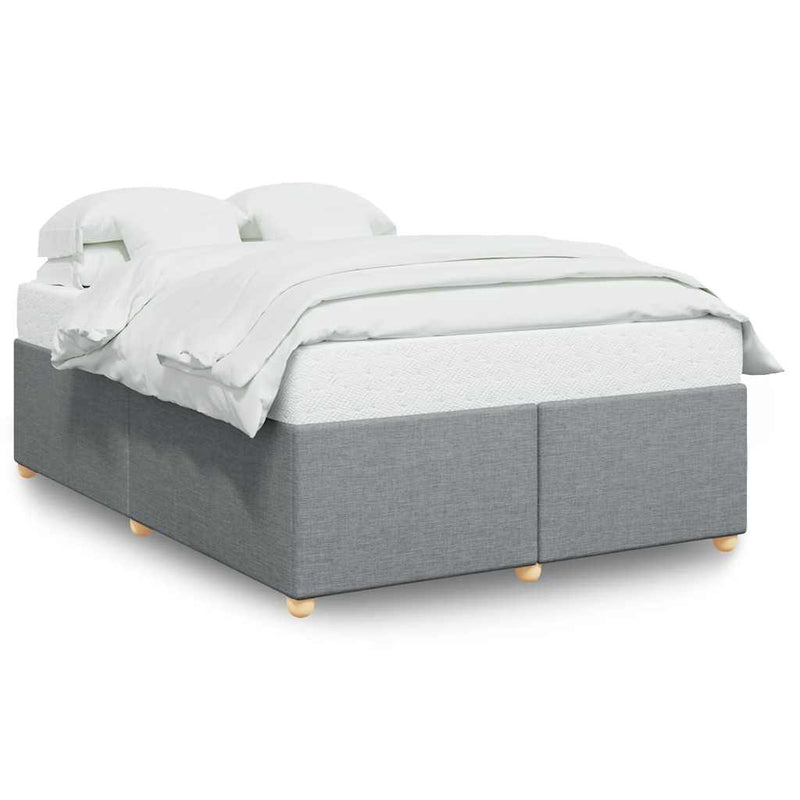 Bed Frame without Mattress Light Gray Queen Fabric