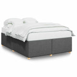 Bed Frame without Mattress Dark Gray Queen Fabric