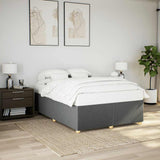 Bed Frame without Mattress Dark Gray Queen Fabric