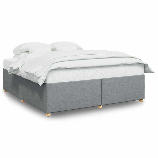 Bed Frame without Mattress Light Gray California King Fabric