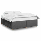 Bed Frame without Mattress Dark Gray California King Fabric