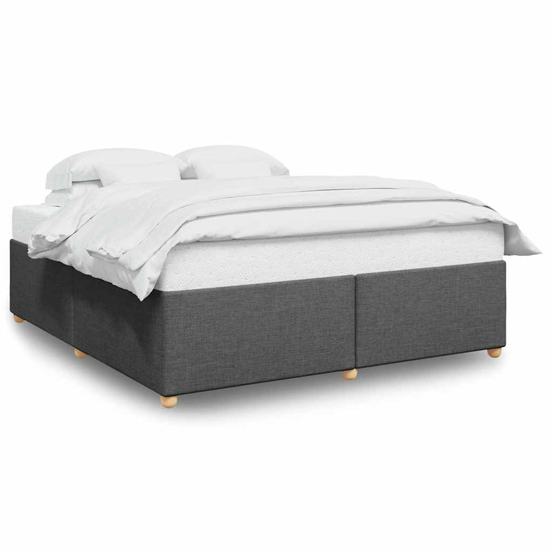 Bed Frame without Mattress Dark Gray California King Fabric