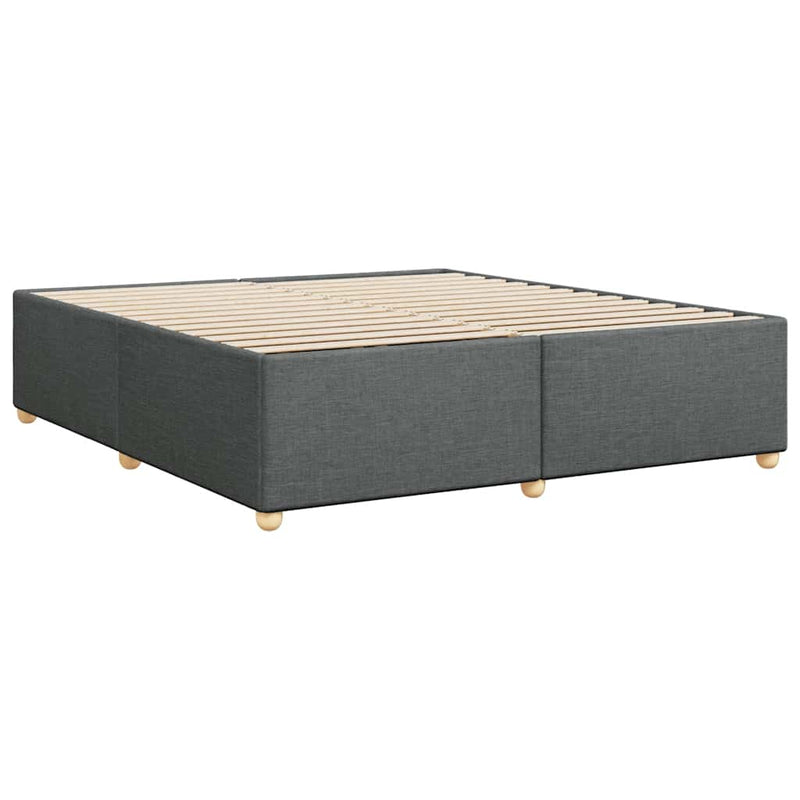 Bed Frame without Mattress Dark Gray California King Fabric