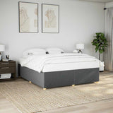 Bed Frame without Mattress Dark Gray California King Fabric