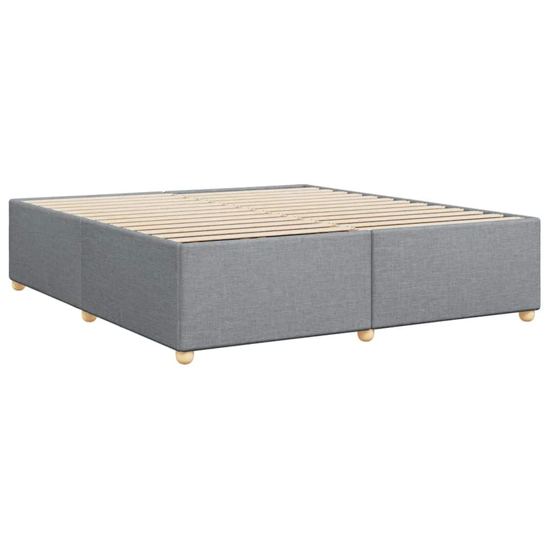 Bed Frame without Mattress Light Gray King Fabric