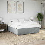 Bed Frame without Mattress Light Gray King Fabric