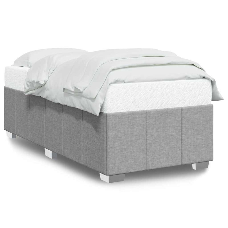 Bed Frame without Mattress Light Gray Twin Fabric