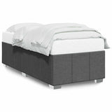 Bed Frame without Mattress Dark Gray Twin Fabric