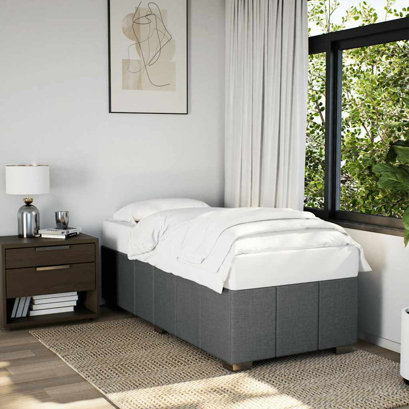 Bed Frame without Mattress Dark Gray Twin Fabric