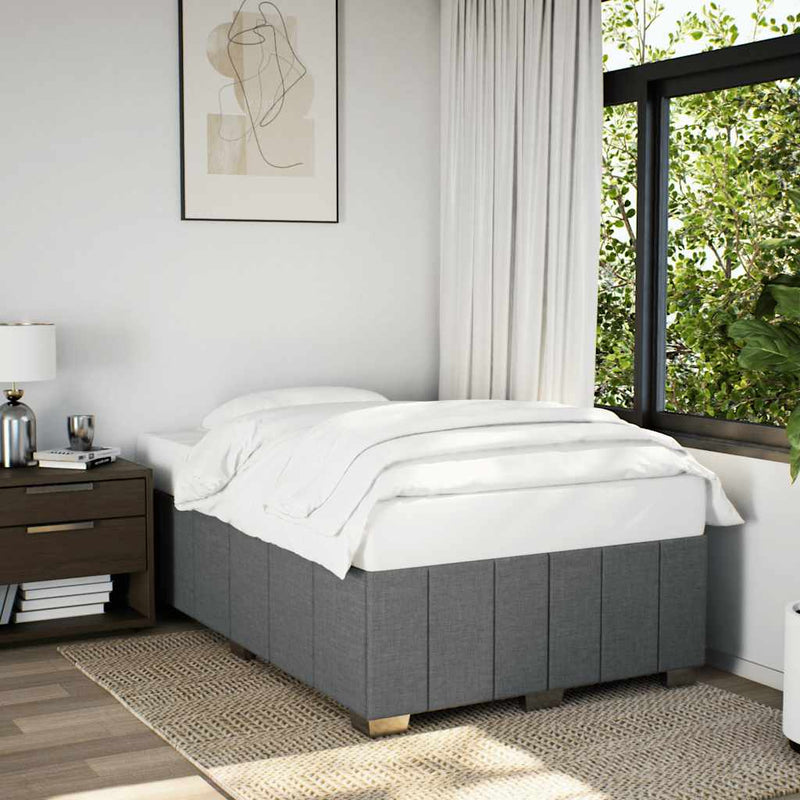 Bed Frame without Mattress Dark Gray Full Fabric