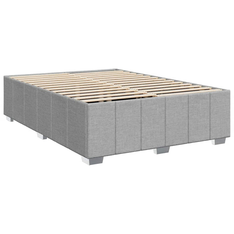 Bed Frame without Mattress Light Gray Queen Fabric