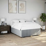 Bed Frame without Mattress Light Gray Queen Fabric