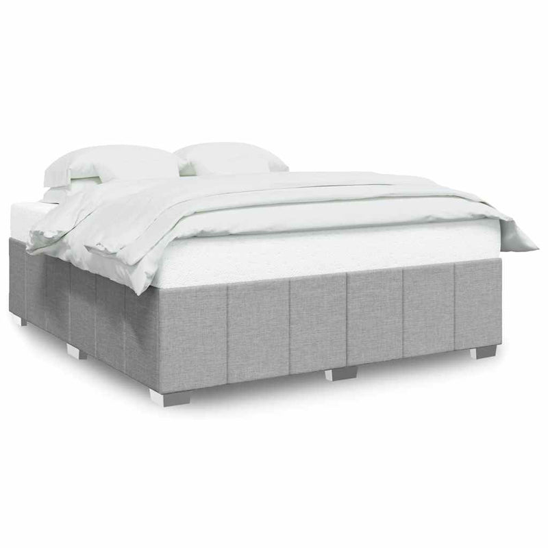 Bed Frame without Mattress Light Gray California King Fabric