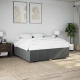 Bed Frame without Mattress Dark Gray California King Fabric