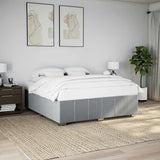 Bed Frame without Mattress Light Gray King Fabric