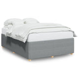 Bed Frame without Mattress Light Gray Full Fabric