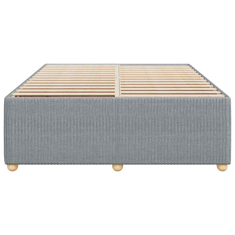 Bed Frame without Mattress Light Gray Full Fabric